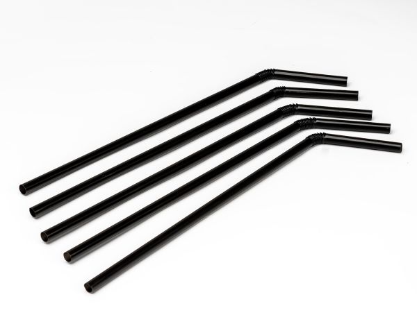 Трубочки з гофрой d-4.8 мм L-210 мм чорні 200 шт
