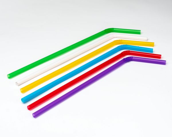 Трубочки з гофрой d-4.8 мм L-210 мм кольорові 200 шт