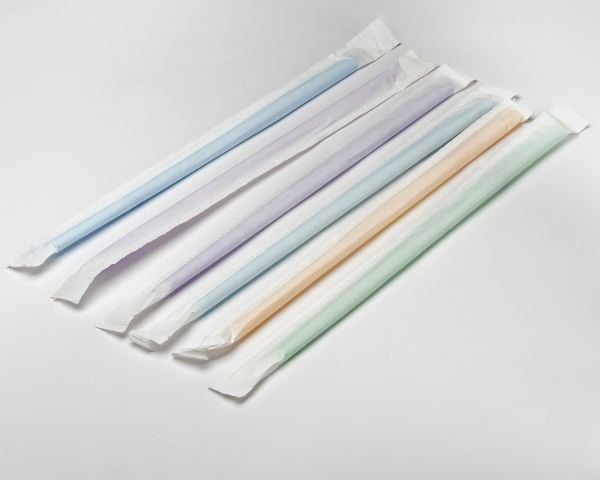 Трубочки Фреш d=6.8 мм L=210 мм 300 шт в індив.бум.упак. кольорові