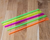 Трубочки-лопатки d-5.8 мм L-210 мм неон д/десерта 100 шт