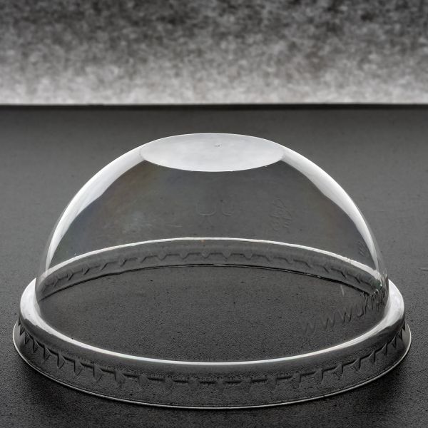 Кришка пластикова купол без отвору на стакан РР d-94 мм 100 шт