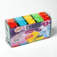 Губка кухонна пориста 9*6 см Зручні Дрібниці 5 шт