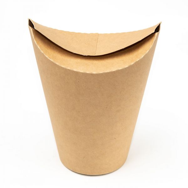 Стакан паперовий для снеків КРАФТ що закривається 450 мл