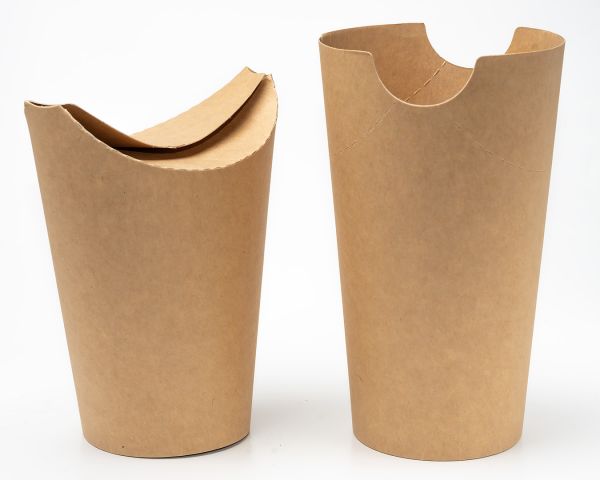 Стакан паперовий для снеків КРАФТ що закривається 450 мл