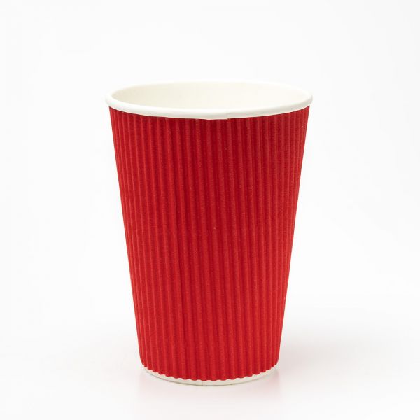 Гофростакан 340 мл червоний