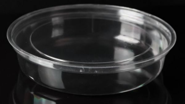 Контейнер круглий з кришкою PS d-178 мм h-38 мм 600 мл ПРОЗОРИЙ