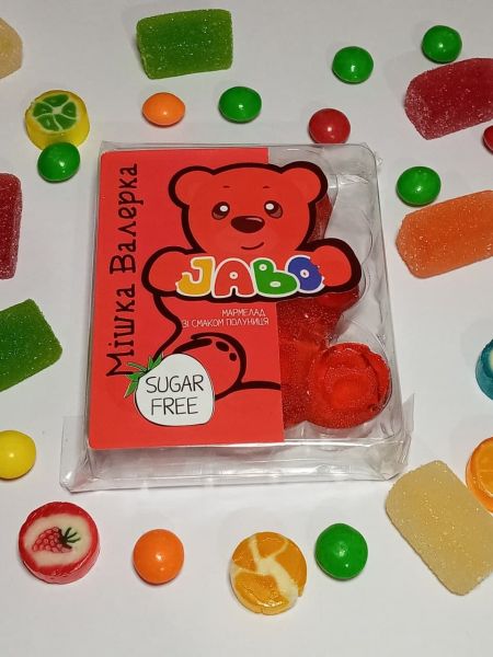 Мармелад Ведмедик зі смаком полуниці 100 г без цукру