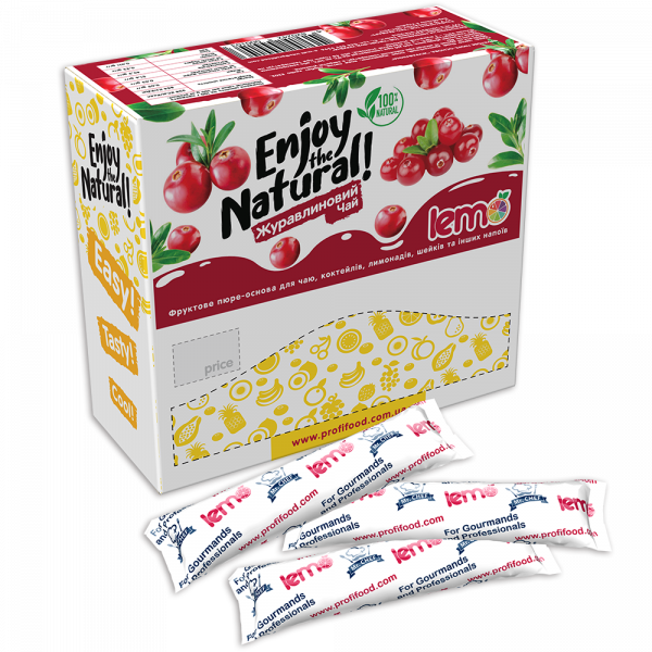 Пюре-основа для чаю та напоїв LEMO Журавлиновий 45г