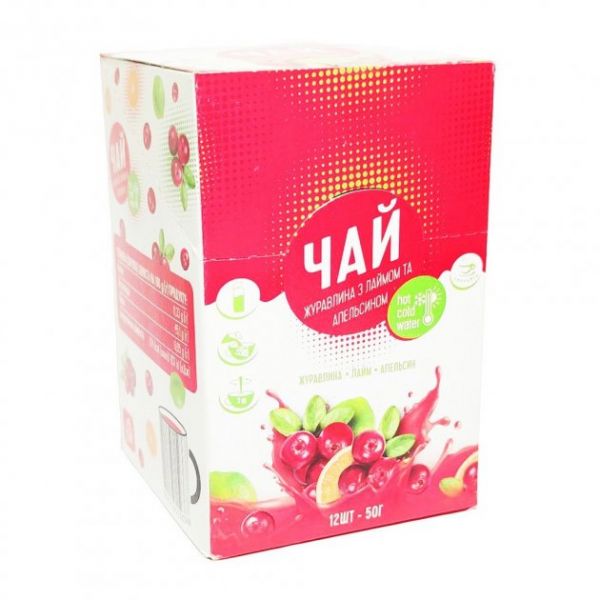 Концентрат чаю Смакуйте журавлина з лаймом та апельсином 50 г