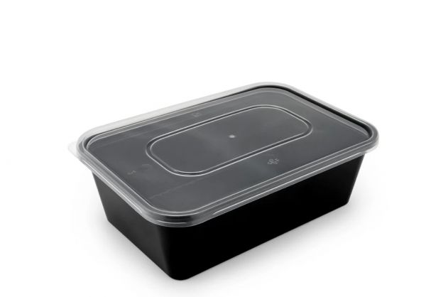 Контейнер прямокутний з кришкою РР 650 мл 173*114*55 мм ЧОРНИЙ