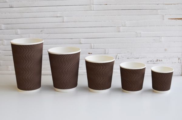 Гофростакан Ripple 270 мл коричневий