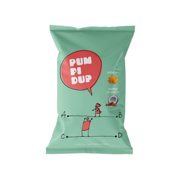 Попкорн PUP PI DUP зі смаком кориці та кокосу 90 г