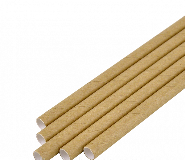 Трубочки паперові d=6 мм L=195 мм 100 шт крафт