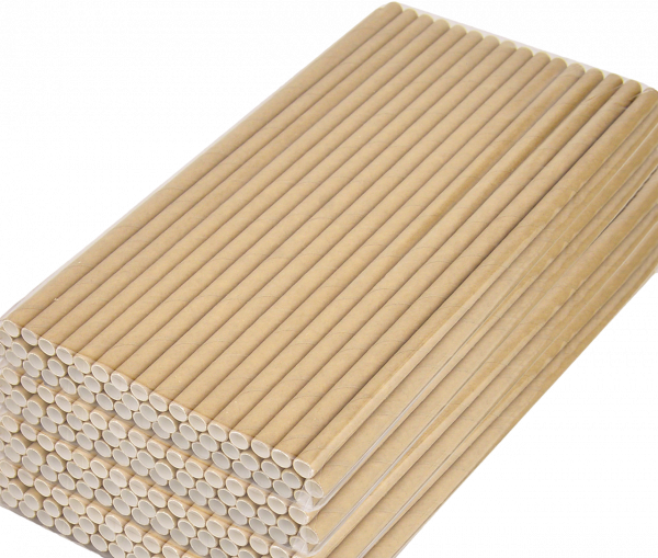 Трубочки паперові d=6 мм L=195 мм 100 шт крафт