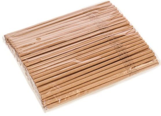 Трубочки паперові з гофрой d=6 мм L=200 мм 100 шт kraft