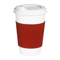 Термочехол клееный на стакан бумажный 400-500 мл красный 100 шт