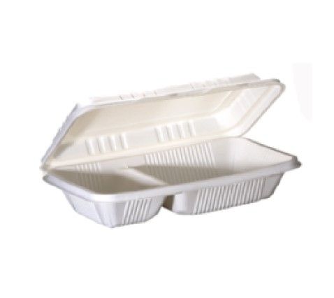Ланч-бокс двосекційний БІО 260*150*70 мм з кукурудзяного крохмалю 100 шт