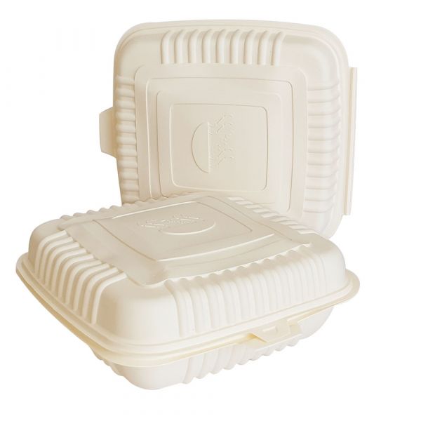 Ланч-бокс з кукурудзяного крохмалю 3-х секційний 50 шт