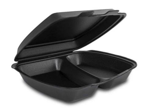 Ланч-бокс НР-2 240*210*70 мм 2-х секційний ЧОРНИЙ