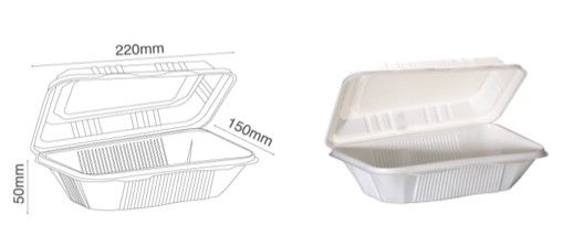 Ланч-бокс БІО 220*150*50 мм з кукурудзяного крохмалю 100 шт
