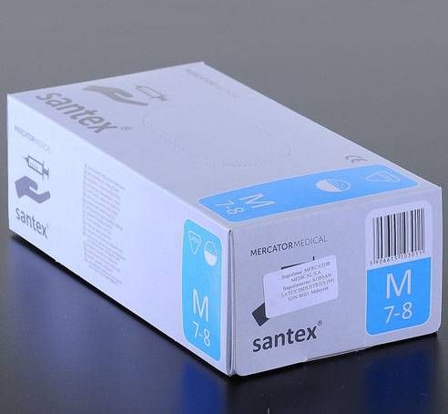 Рукавички разові латекс SANTEX 100 шт S,M,L