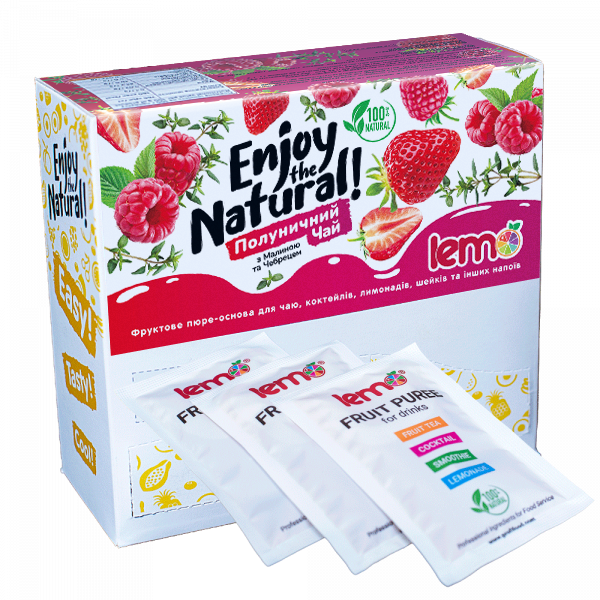 Концентрат для лимонаду та чаю LEMO Полуниця-Малина-Чебрець 45 г