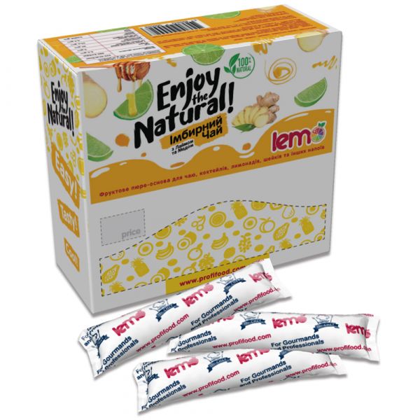 Пюре-основа для чаю та напоїв LEMO Імбирний з Лаймом та медом 45г/стік