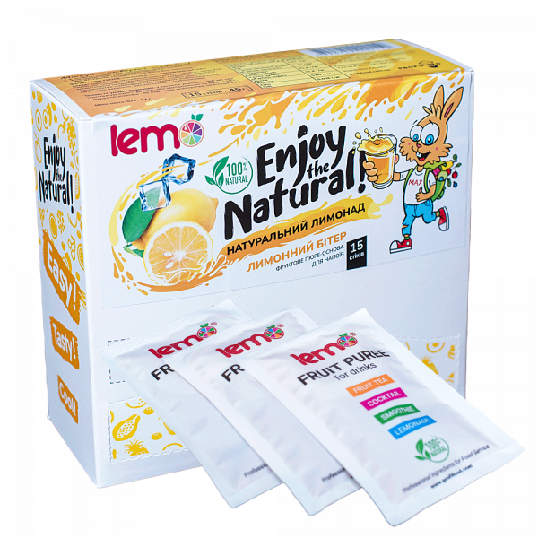 Концентрат для лимонаду та чаю LEMO Лимонний бітер 45 г