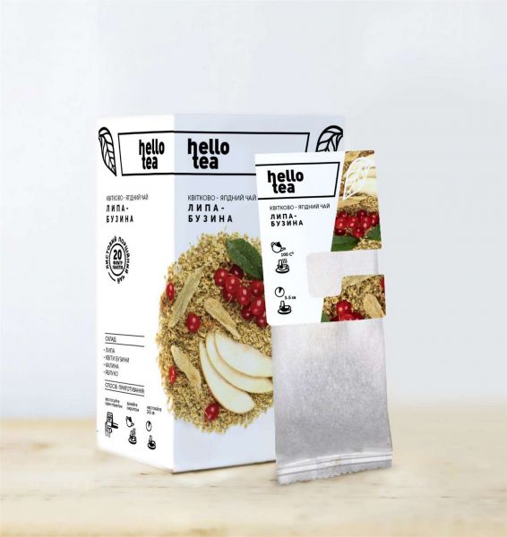 Чай квітково - ягідний пакетований Hello Tea Липа-Бузина 20 шт