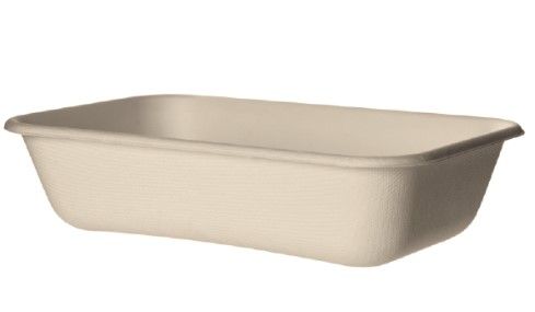 Лоток з багасса натурального кольору глибокий 940 мл