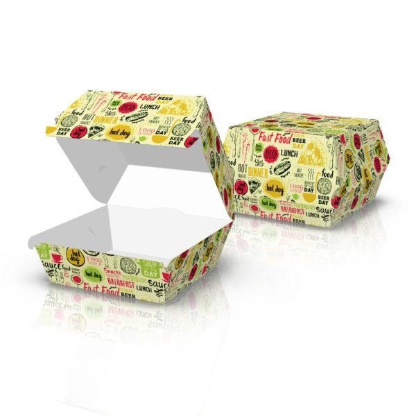 Упаковка картонна для бургерів МАКСІ СВІТЛА 100 шт