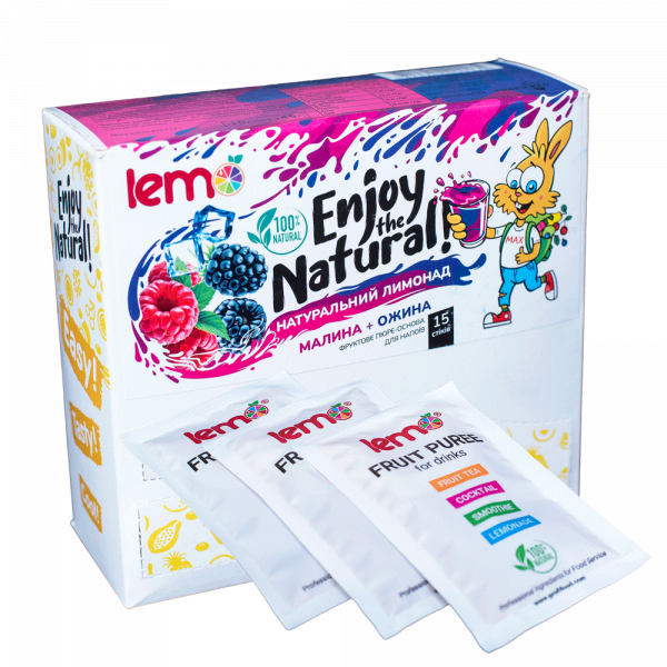 Концентрат для лимонаду та чаю LEMO Малина-Ожина 45 г
