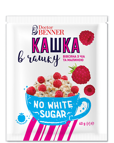 Каша вівсяна з Чіа та малиною Doctor BENNER 40г