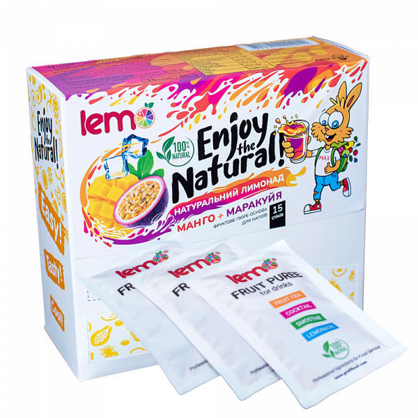 Концентрат для лимонаду та чаю LEMO Манго-Маракуя 45 г