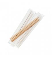 Мішалка дерев'яна подвійна товщина 140*6*2мм 500 шт в індив. папер. упак.