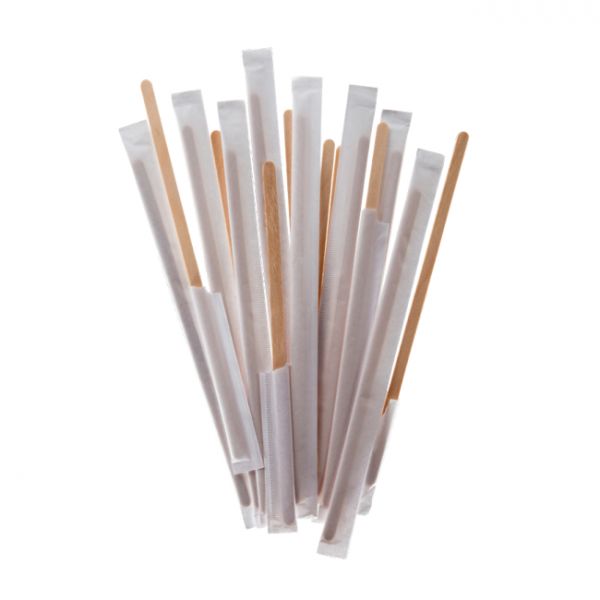 Мішалка дерев'яна береза 140*6*1.8 мм 250 шт в індив. папер. упаковці