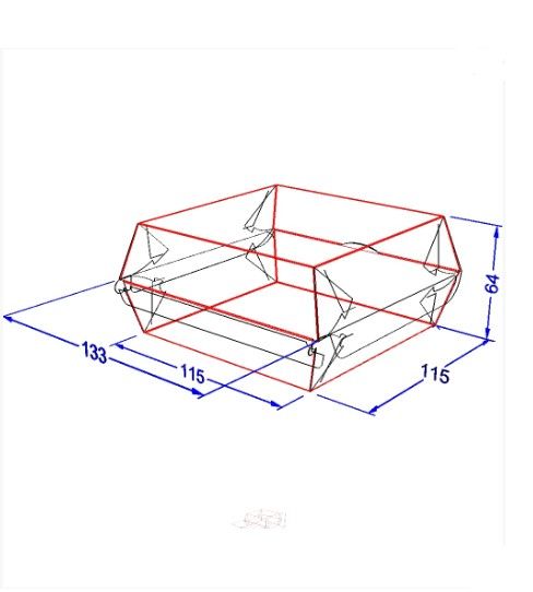 Упаковка картонна для бургерів МІДІ БІЛА 100 шт