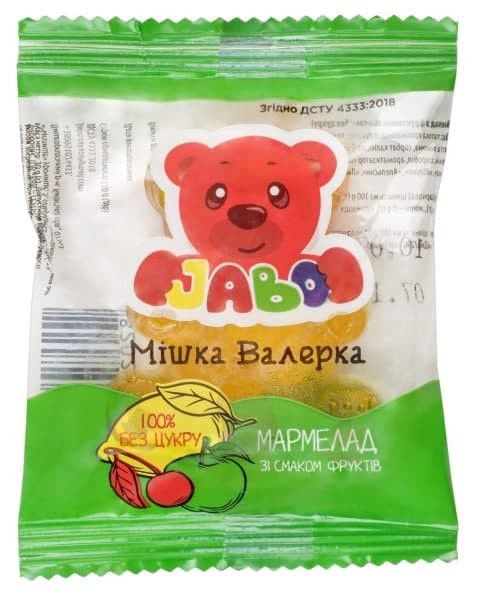 Мармелад Ведмедик міні в асортименті (лимон,полуниця,малина,апельсин,вишня,яблуко) 30г/18шт