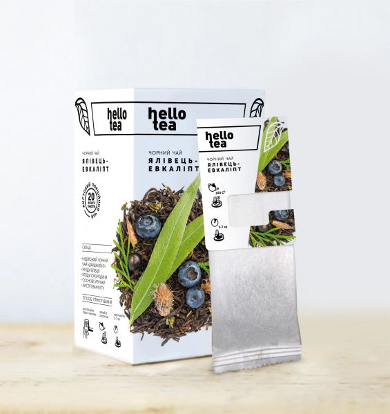 Чай трав'яний пакетований Hello Tea Ялівець-Евкаліпт 20 шт