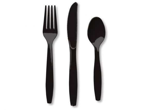 Виделки 16 см 90 шт чорні