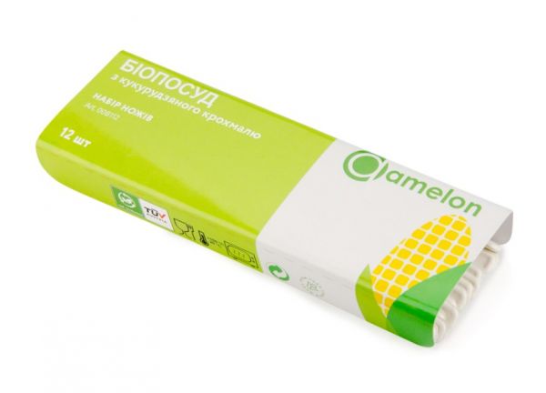 Ніж БІО Amelon 16,2 см з кукурудзяного крохмалю 12 шт