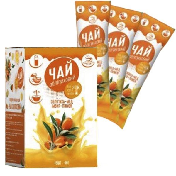 Концентрат чаю Смакуйте обліпиха з медом, імбирем та лимоном 40 г