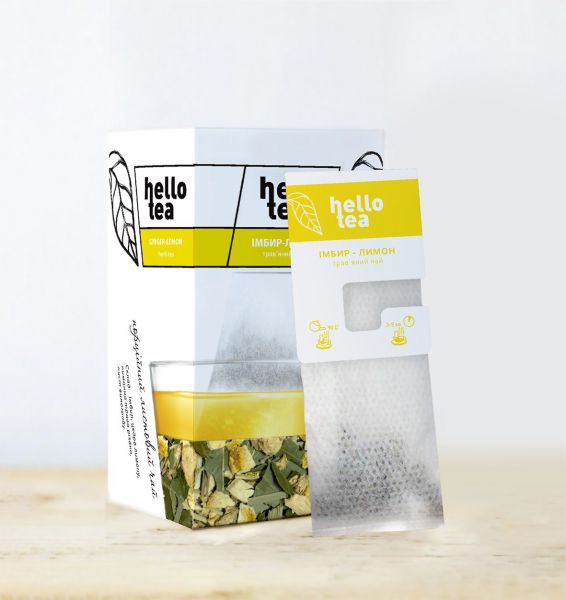 Чай трав'яний пакетований Hello Tea Імбир-Лимон 20 шт