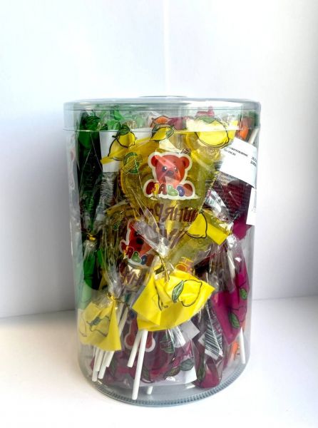 Льодяник Півник в асортименті (полуниця, вишня, яблуко, лимон, малина, апельсин) 18г/30шт