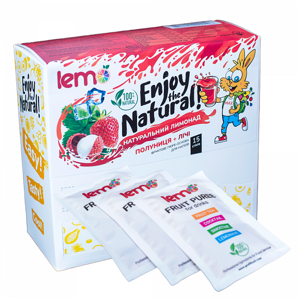 Концентрат для лимонаду та чаю LEMO Полуниця-Лічі 45 г