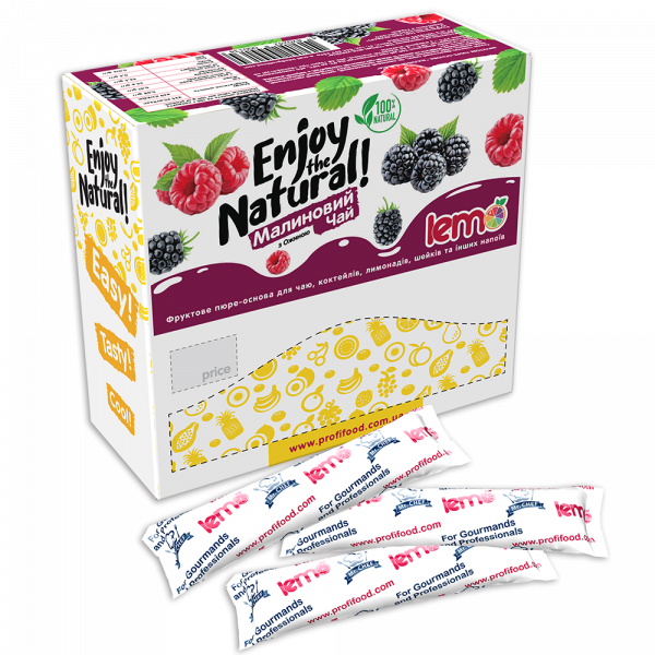 Пюре-основа для чаю та напоїв LEMO Малиновий з Ожиною 45г/стік