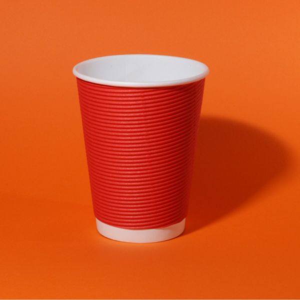 Гофростакан Spiral 400 мл червоний