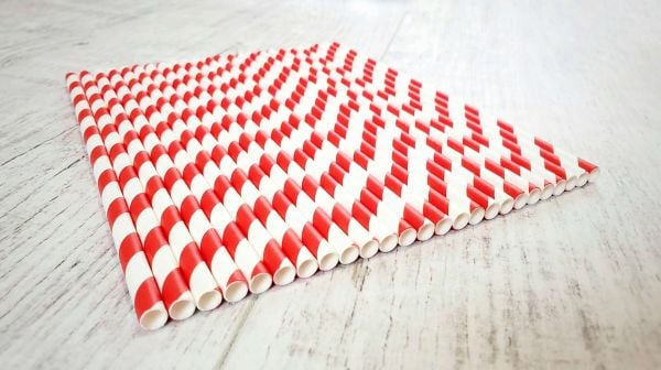 Трубочки паперові d=6 мм L=197 мм 50 шт червоні