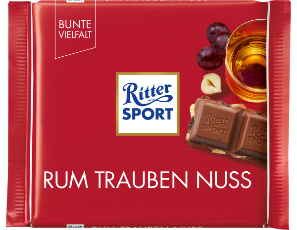 Шоколад RITTER SPORT Rum Trauben Nuss Ром Родзинки Горіх 100 г