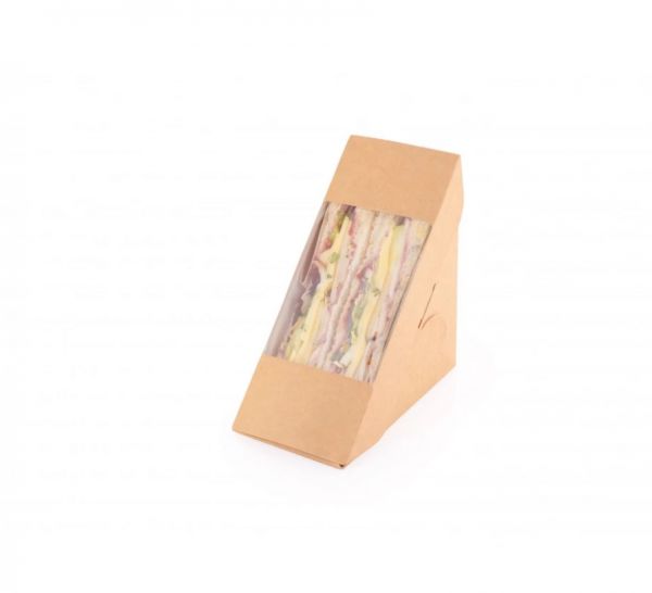 Упаковка картонна для сендвічів 163*123*58 мм КРАФТ